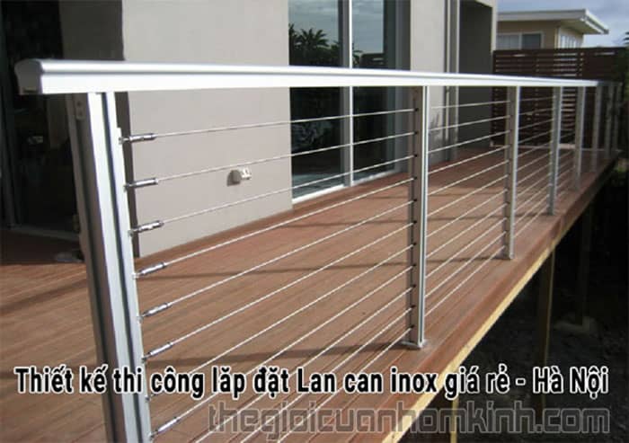 Lan can nhôm xingfa căng dây cáp bảo vệ