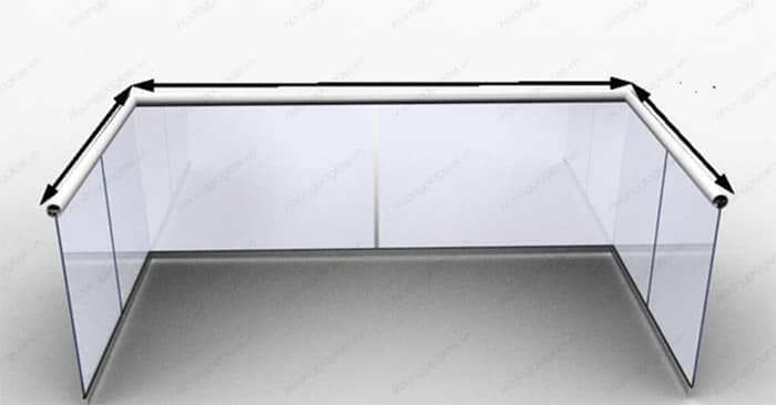 Mẫu lan can kính chữ U thiết kế cho mặt tiền nhà