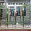 Cổng inox 4 cánh có chữ thọ ở giữa mẫu đẹp ấn tượng