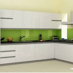 Kính màu ốp bếp đẹp và rất bền màu với thời gian