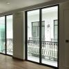 Mẫu cửa lùa nhôm việt pháp màu cafe biệt thự nhà đẹp