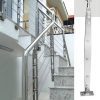 Mẫu trụ cầu thang inox so thanh suốt bên trong chân trụ đẹp