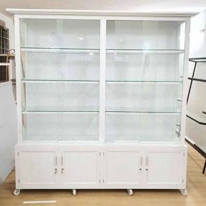 Tủ nhôm trưng bày bán hàng thiết kế cánh phào đẹp