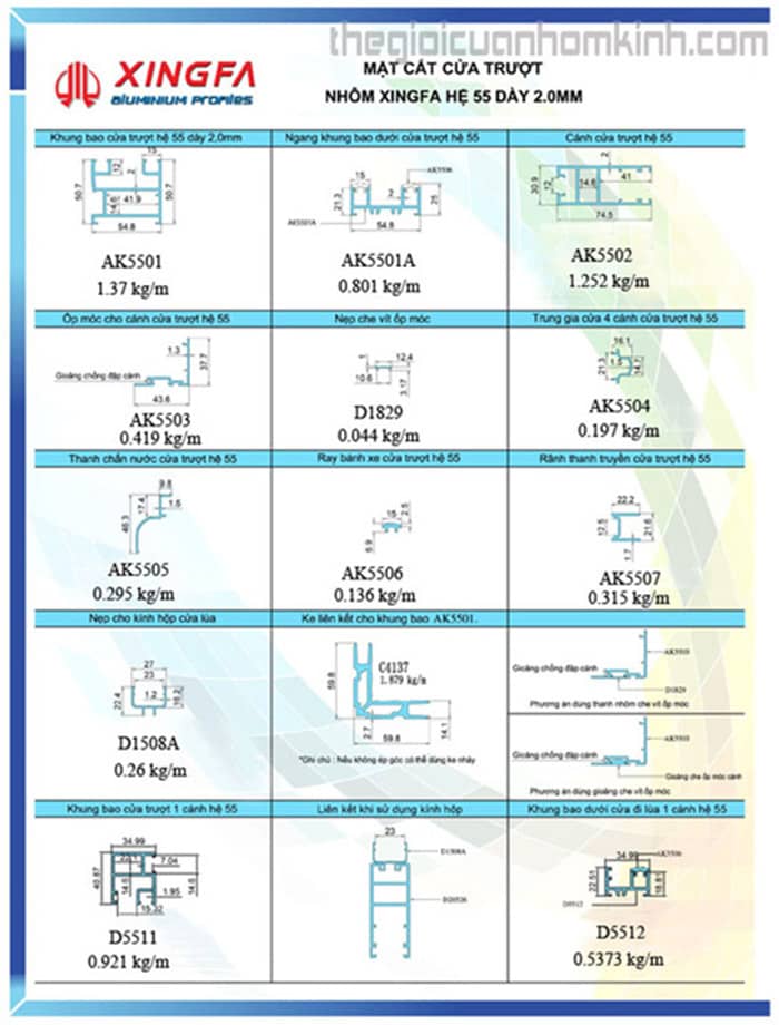 Cách làm cửa nhôm xingfa hệ 55