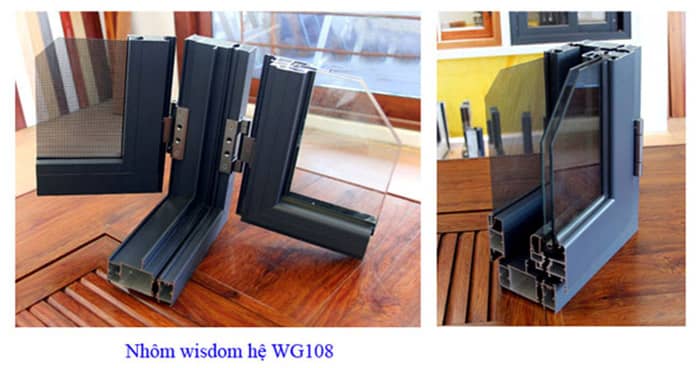 Mẫu góc nhôm wisdom hệ WD93 kết hợp cánh chống muỗi
