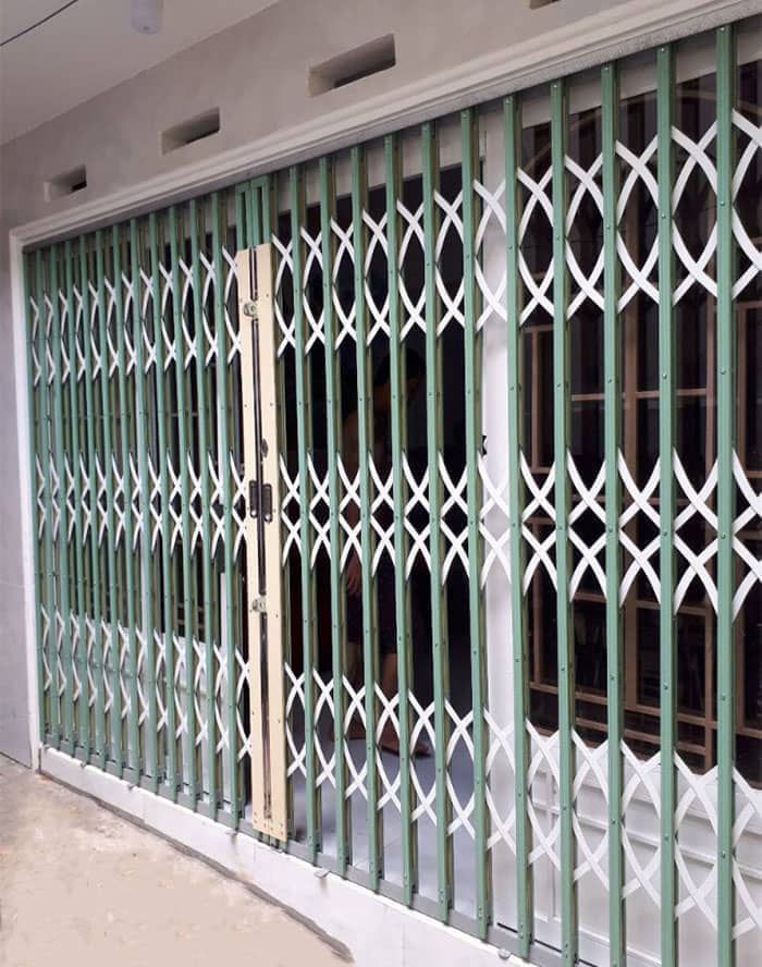 Cửa xếp đẹp bằng sắt sơn tĩnh điện chống gỉ tốt