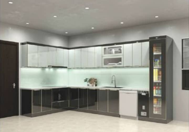 Khách hàng lựa chọn tủ bếp chữ L tại Thế giới cửa vip