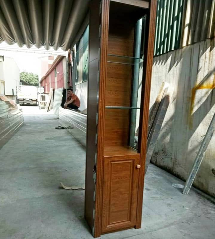 Mẫu tủ chén phòng khách đứng mini để rượu nhôm cao cấp