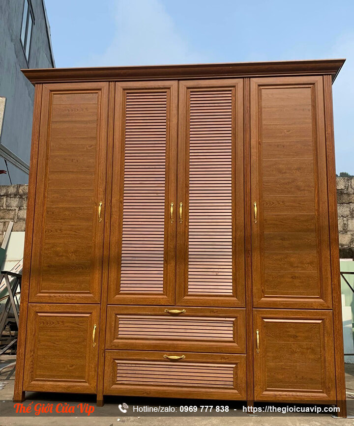 Mẫu tủ quần áo nhôm kính đẹp phù hợp với phong cách truyền thống