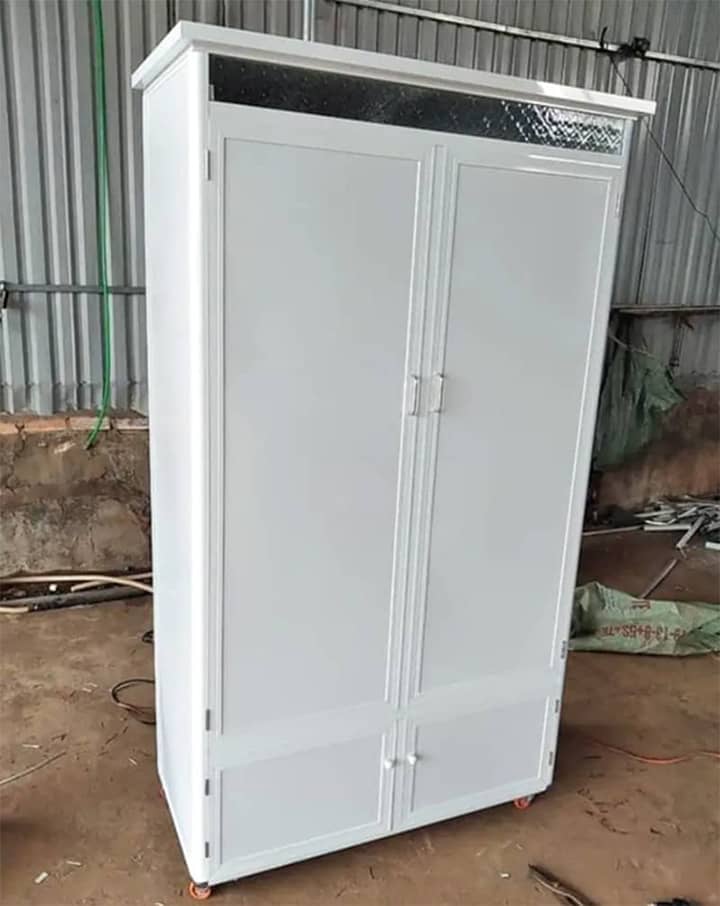 Lắp đặt tủ quần áo nhôm 2 cánh cho nhà hẹp