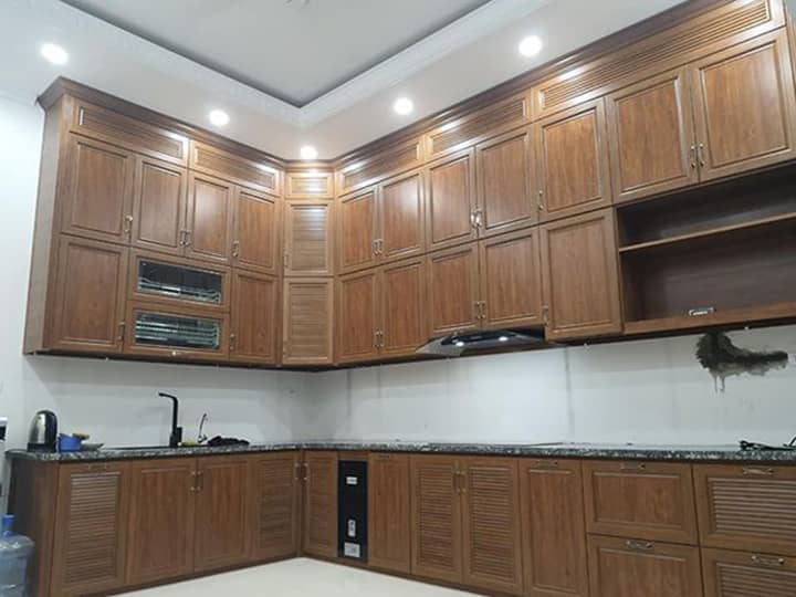 Thi công tủ nhà bếp Omega kịch trần