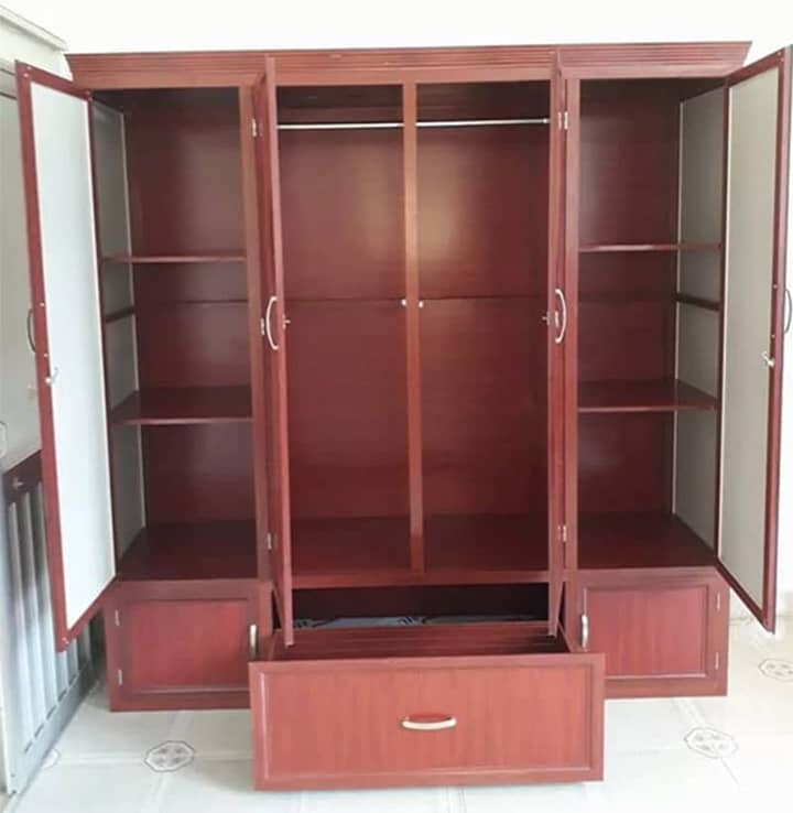 Làm tủ quần áo 3 buồng cánh mở rộng tha hồ để đồ